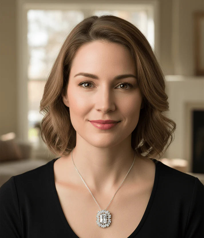 Emerald Radiant Halo Set