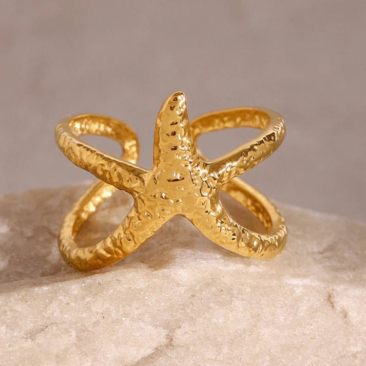Stainless Steel Starfish High-end Ins Ring