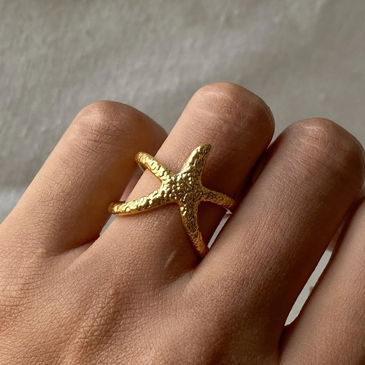 Stainless Steel Starfish High-end Ins Ring