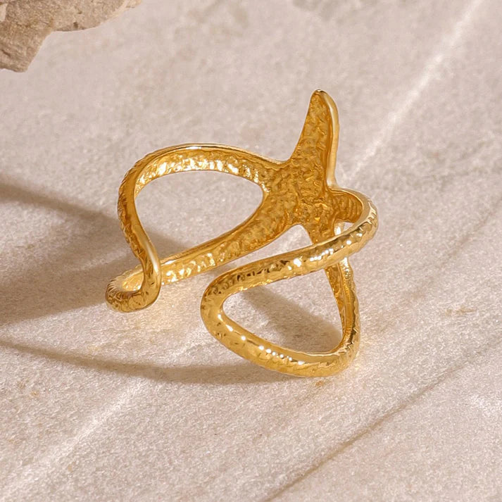 Stainless Steel Starfish High-end Ins Ring