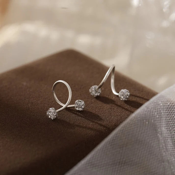 Sterling Silver Spring Screw Design Sense Niche Unique High Fashion Earrings For Women