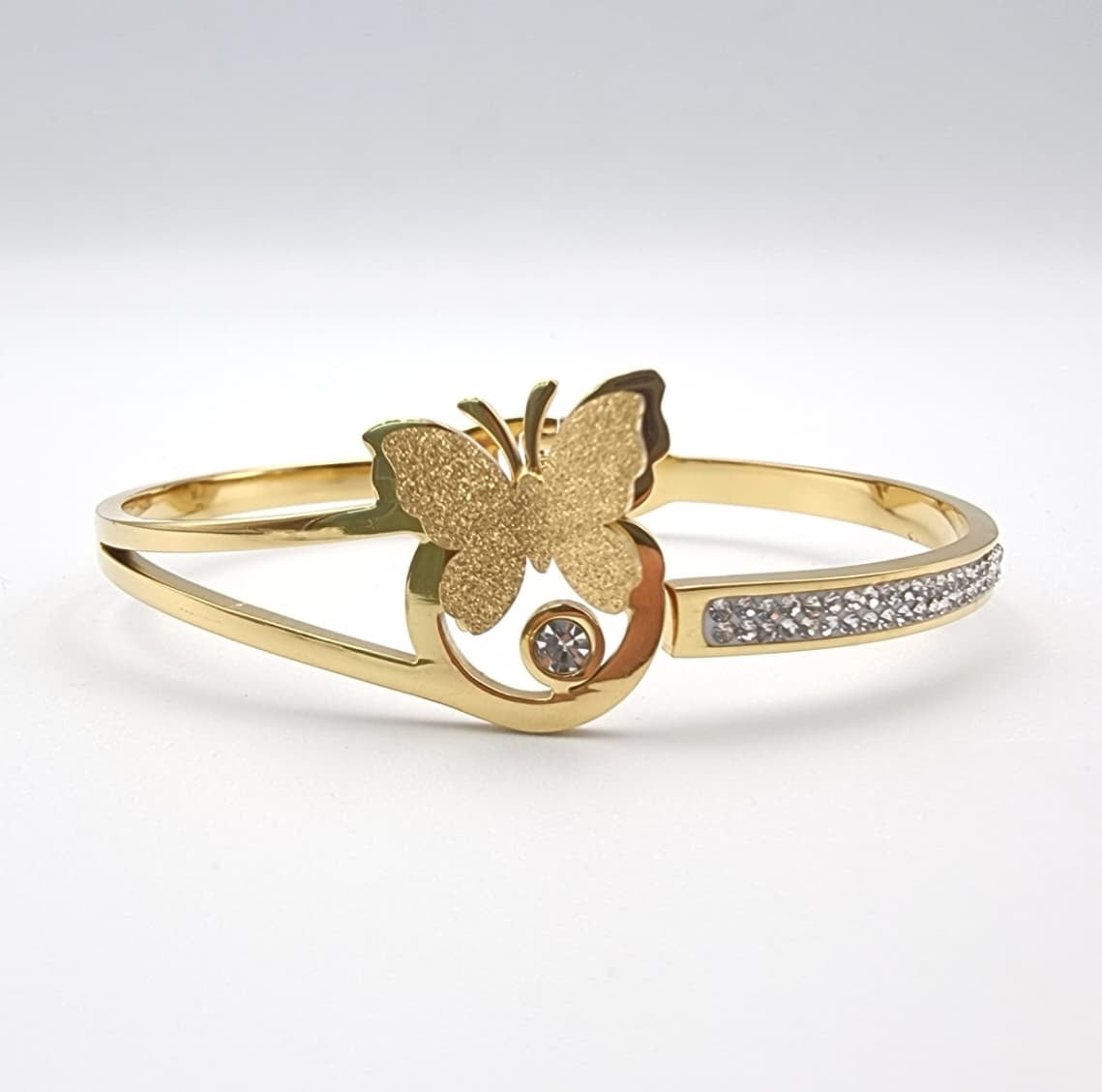 Butterfly Charm Crystal Bangle