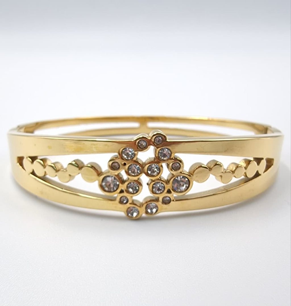Crystal Bloom Gold Bangle
