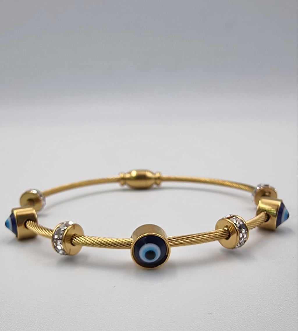 Evil Eye Protection Cable Bangle